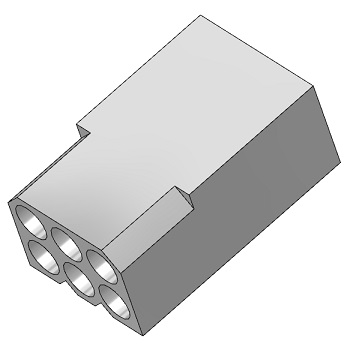 Connector, Receptacle, 6-Pin, 0.093"